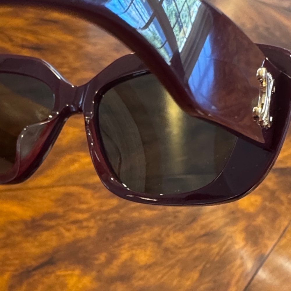 Celine Triomphe Acetate Butterfly Bordeux Women's Sunglasses with Logo - Picture 16 of 16